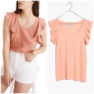 NWT Madewell Ruffle Sleeve Tank Top Large XL